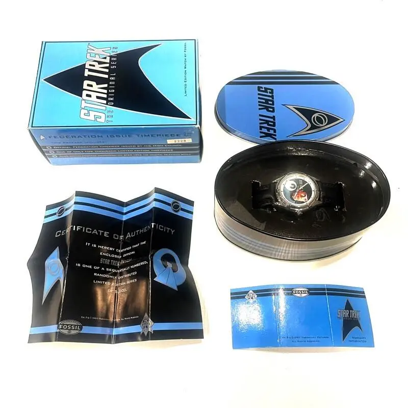 Mint 1997 Fossil Star Trek Spock Ltd Edtn Only 5000 Made Collectors Watch LI1603