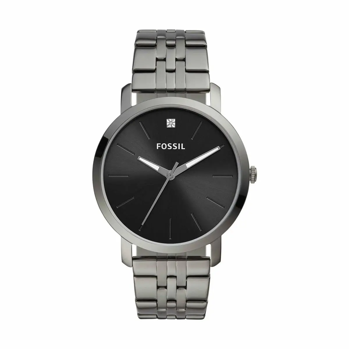 Fossil Lux Luther Three-hand Smoke Stainless Steel Watch Black