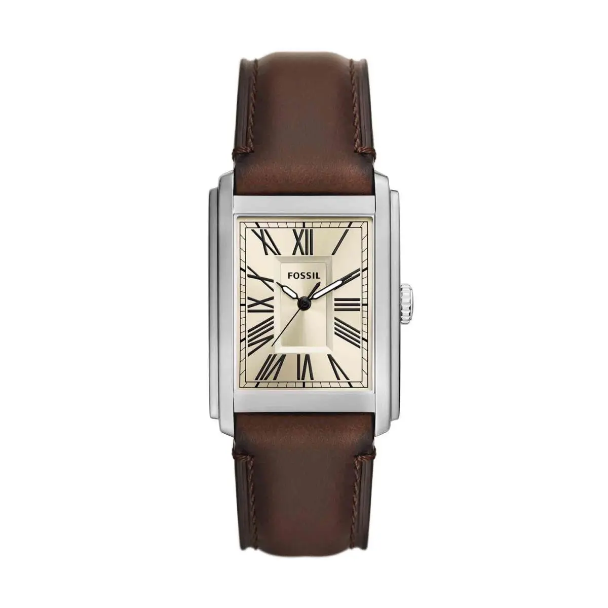 Fossil Men`s Watch Carraway Quartz Stainless 32MM Brown Leather/silver
