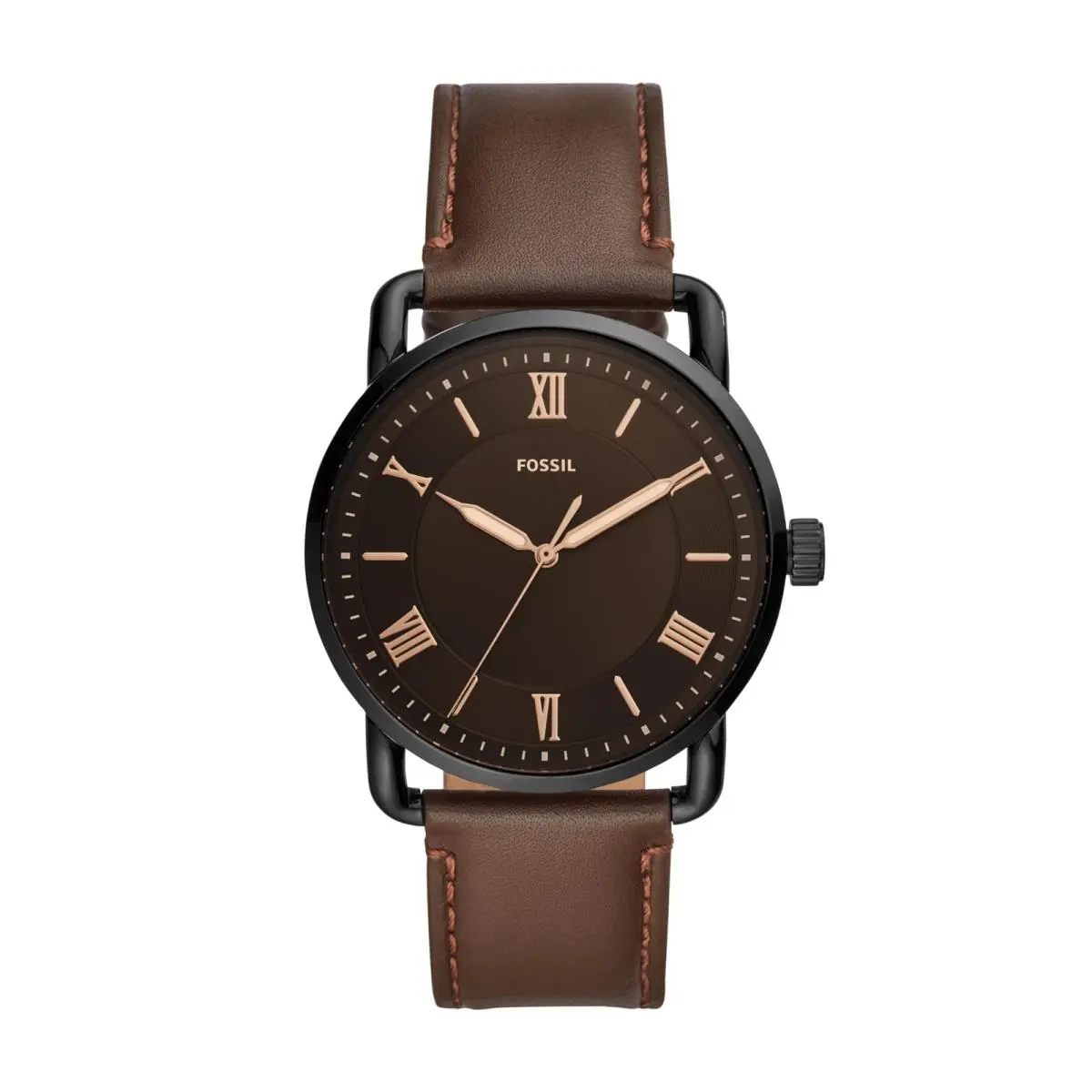 Fossil Men`s Copeland Quartz Three-hand Watch For Men Black/black Dial Brown