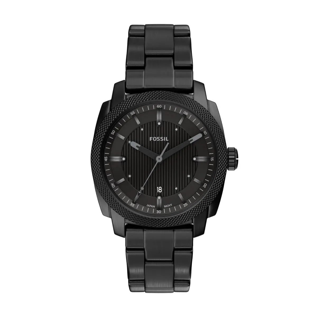 Fossil Men`s Watch Machine Quartz Stainless Steel Three-hand 49MM Black
