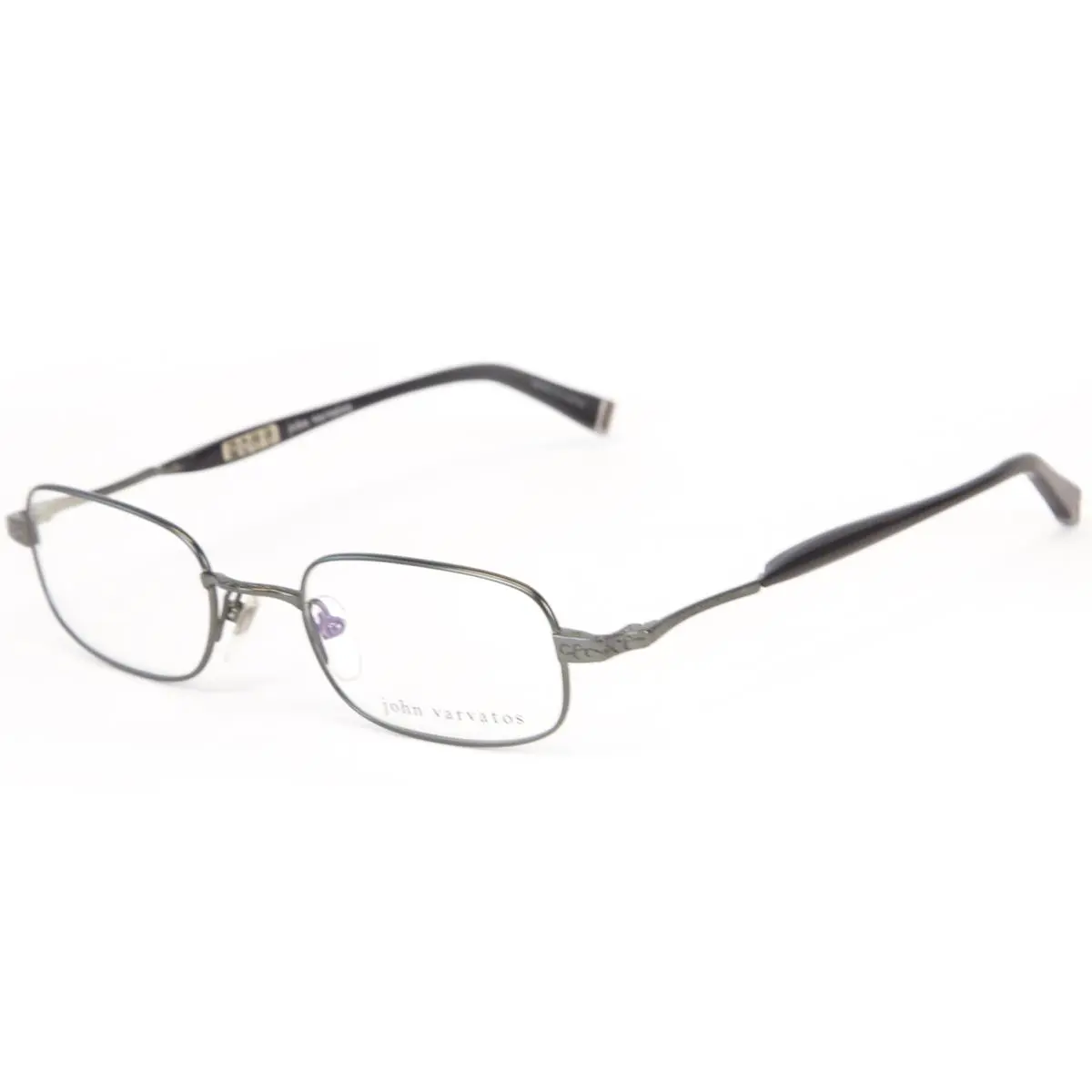 Men`s Rectangular Eyeglass Frames V140 Gunmetal by John Varvatos