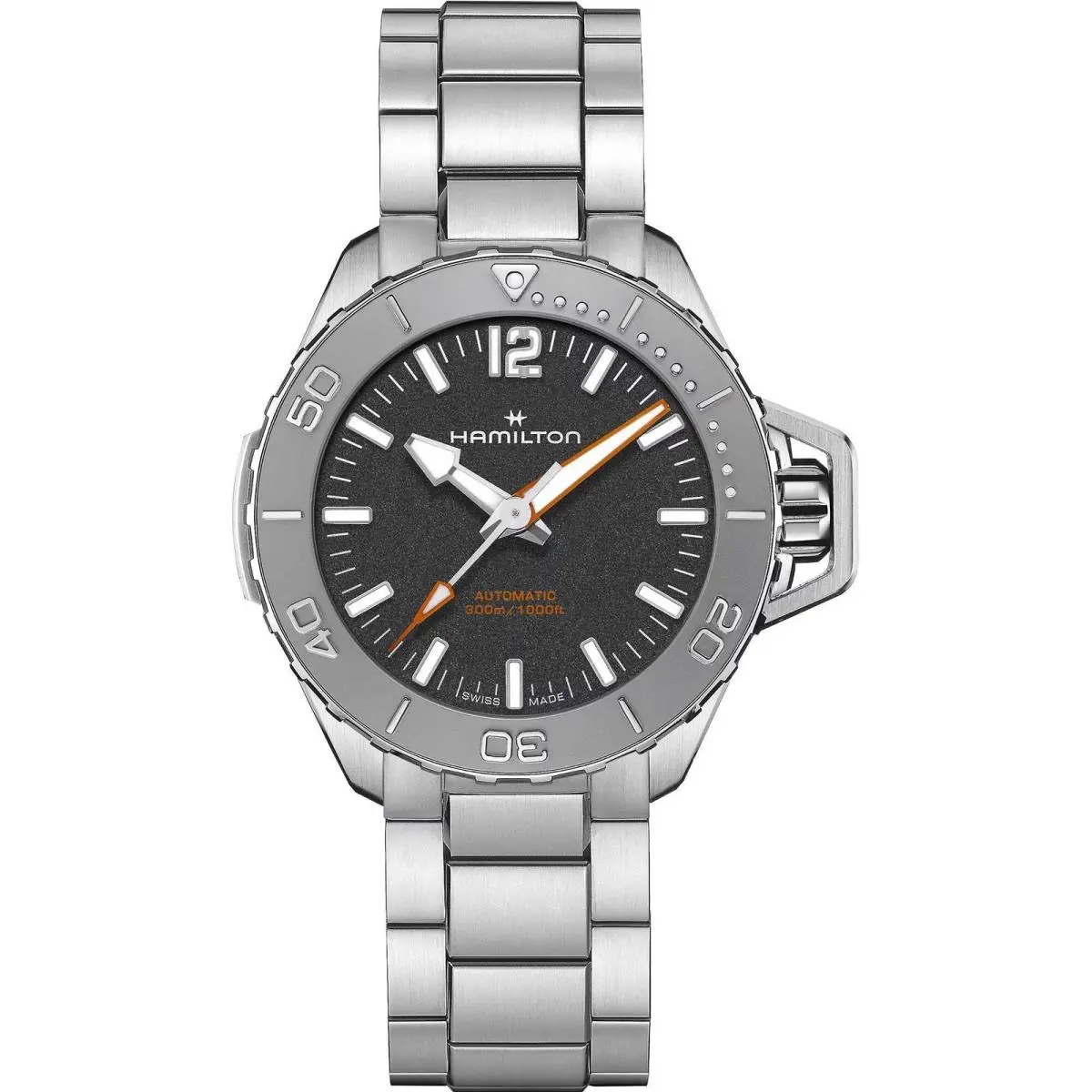 Khaki Navy Silver/ss Black Dial Wristwatch H77485130-PL by Hamilton