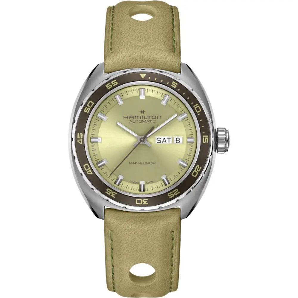 American Classic 42mm / Green / Beige | Green Dial American Classic 42mm / Green / Beige Green Dial Wristwatch H35445860 by Hamilton