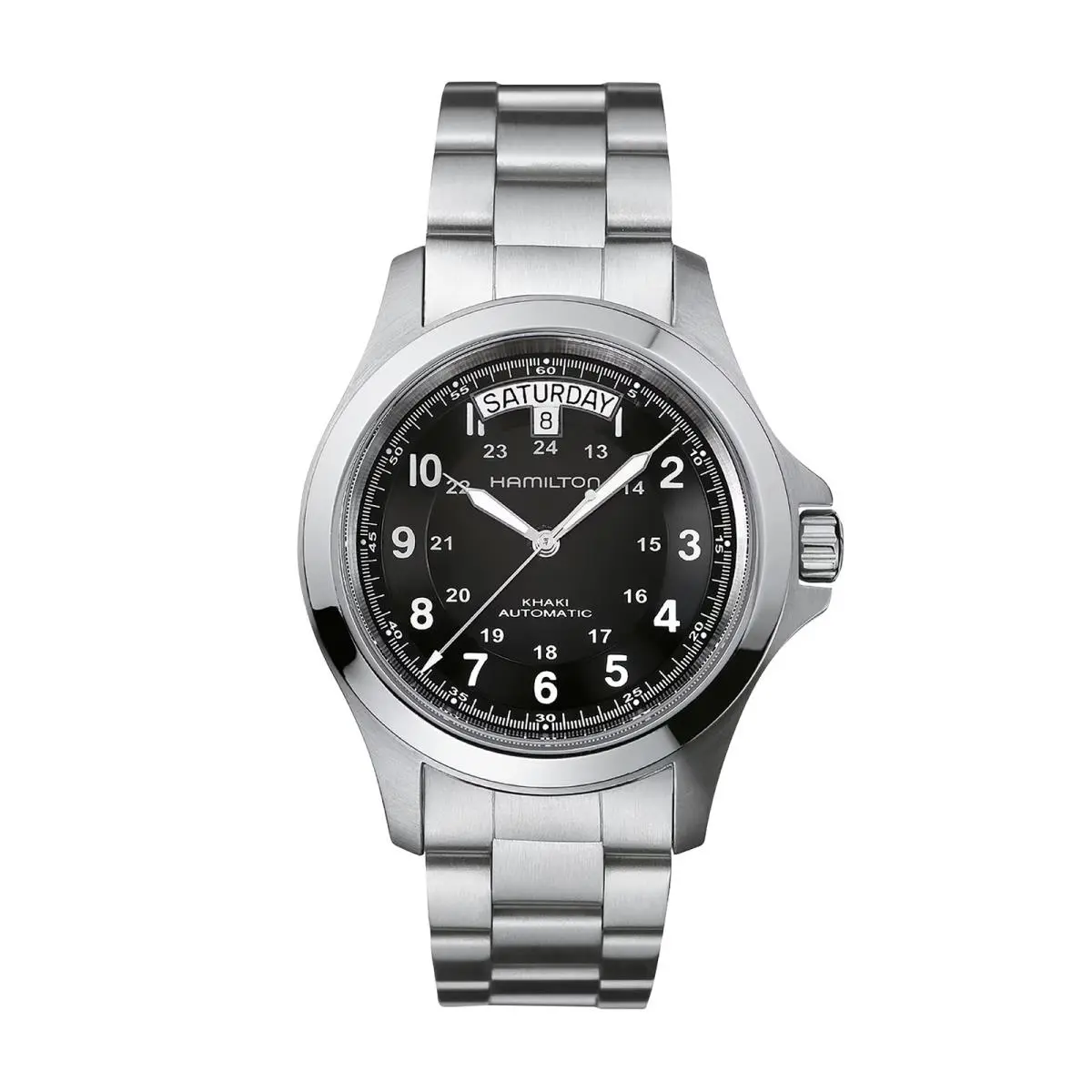 Khaki Field Black / Stainless Steel Black Dial Wristwatch H64455133 by Hamilton