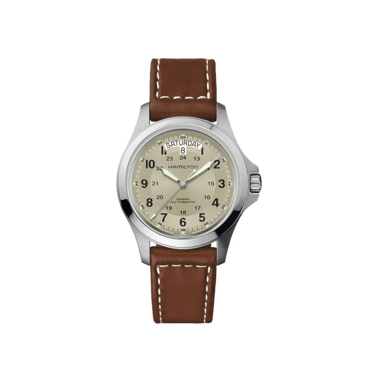 Khaki Field King Auto Tan / Leather Wristwatch H64455523 by Hamilton