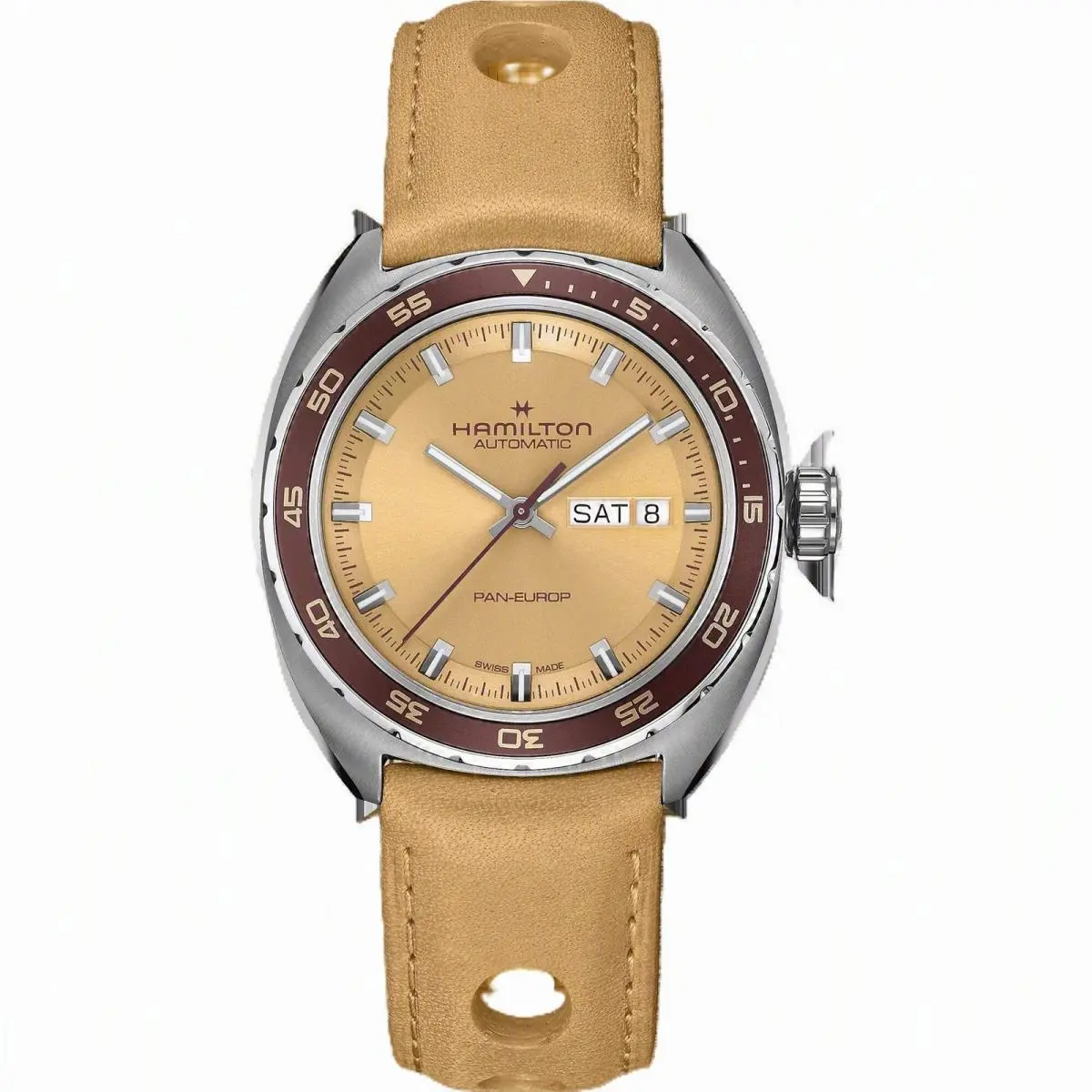 American Classic Beige Dial / Beige Leather Strap Beige Dial Wristwatch H3543582 by Hamilton