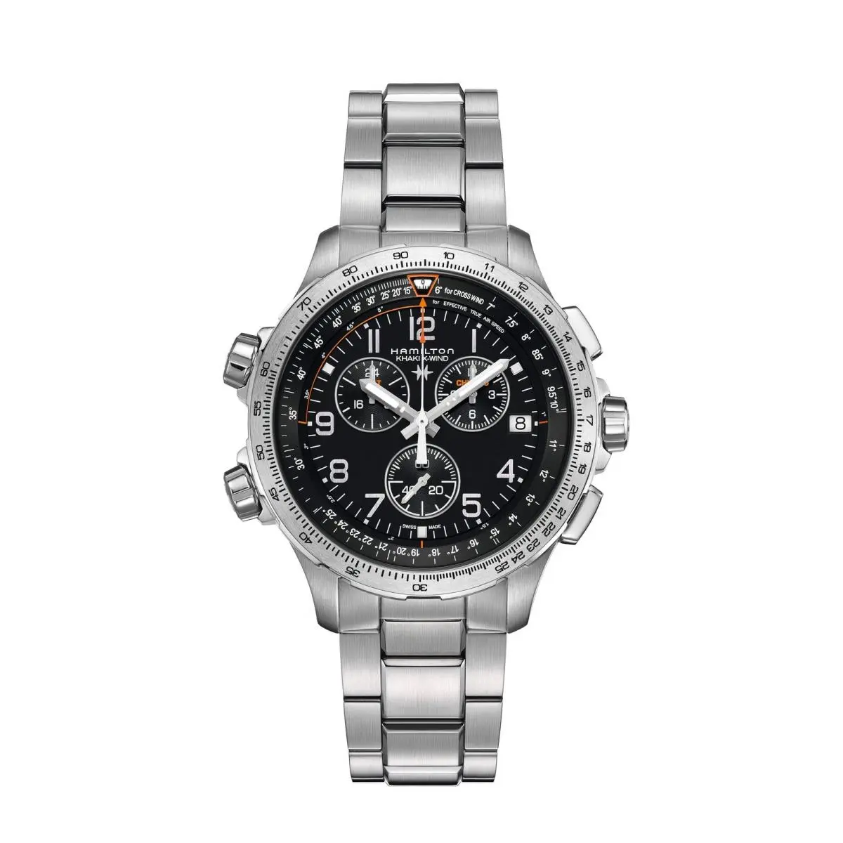 Khaki Aviation X-wind Gmt Chrono Quartz Silver-tone Wristwatch H77912135 by Hamilton