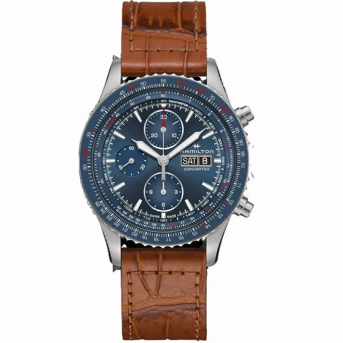 Khaki Aviation Blue Dial / Brown Leather Strap Blue Dial Wristwatch H76746540 by Hamilton