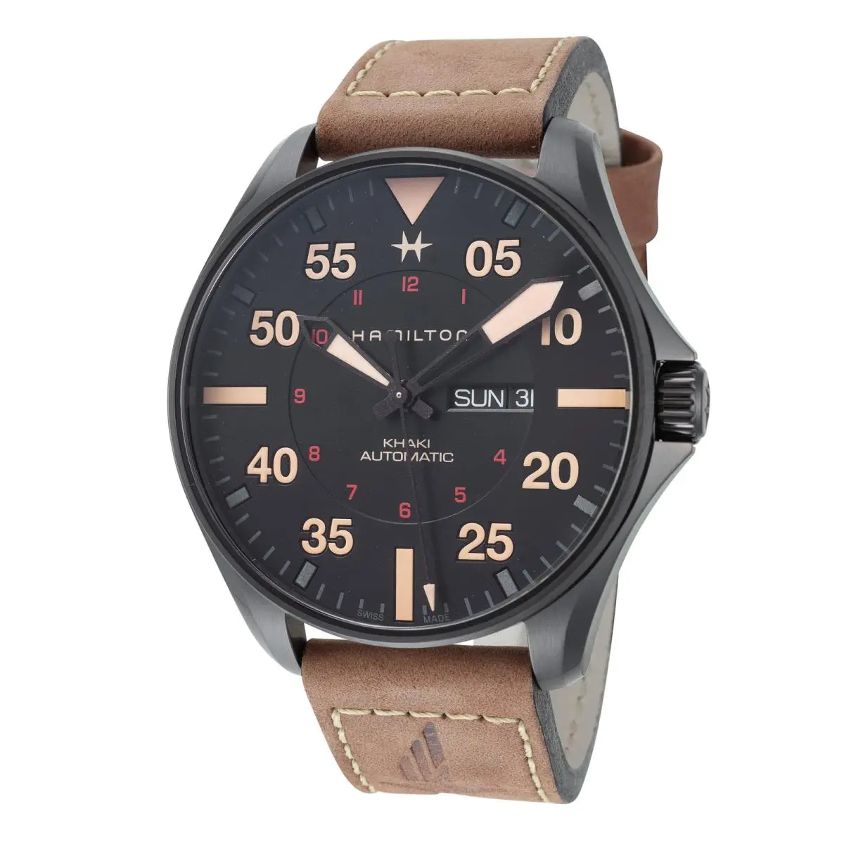 Men`s Khaki Aviation 46mm Automatic Watch H64705531 by Hamilton
