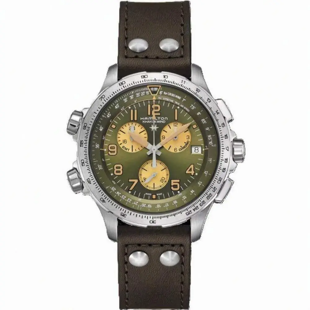 Khaki Aviation Green Dial / Brown Leather Strap Green Dial Wristwatch H77932560 by Hamilton