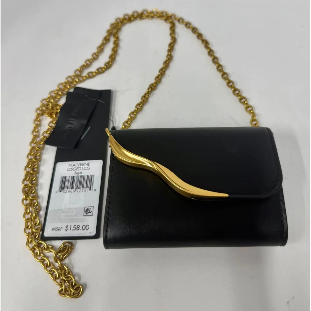 Donna Karan Malverne Wallet on a String Mini Crossbody Bag Black Gold