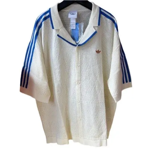 Adidas clothing - adidas Originals Knit Resort Shirt - KX1223 - Cream White (UPC: 197617778634) 0