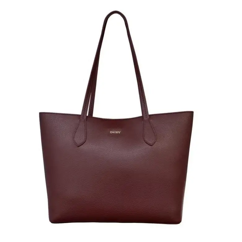 Dkny Womens Tote Bag Dark Red Purse Shoulder Handbag Classic Fits Laptop Work