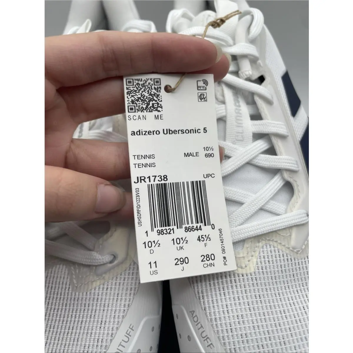 Adidas shoes - adidas adizero ubersonic JR1738 - adizero ubersonic - JR1738 - White (UPC: 198321866440) 3