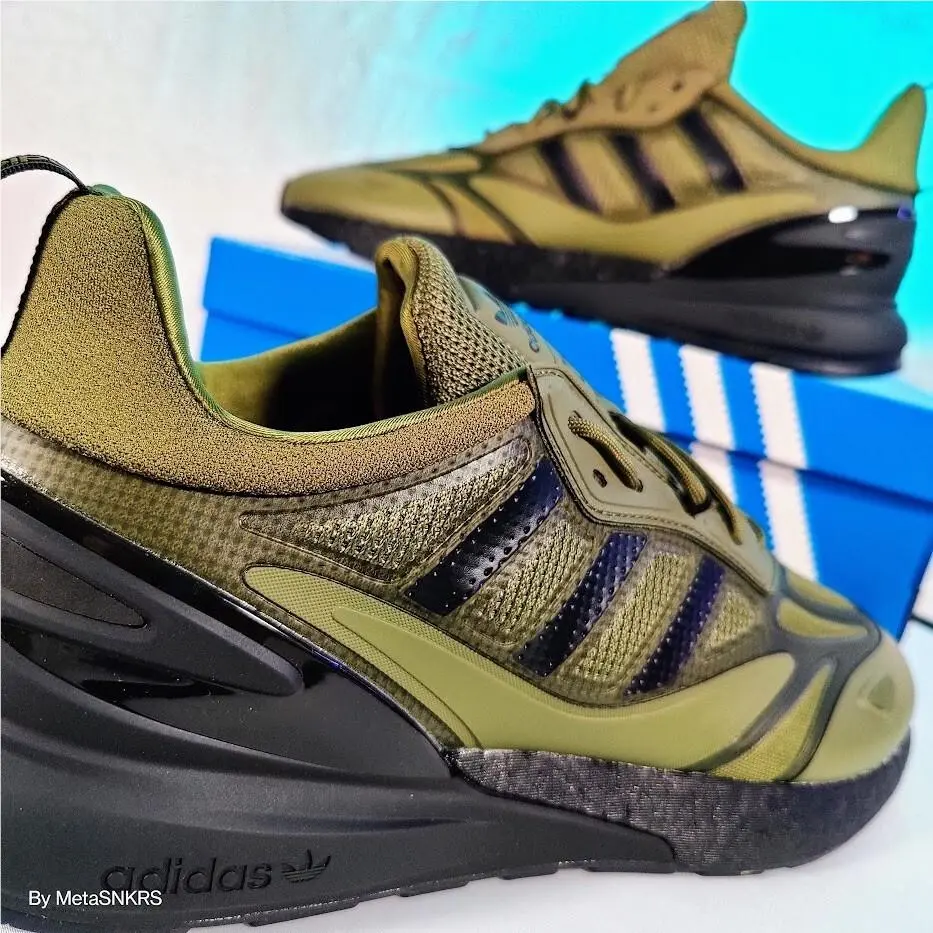 Adidas shoes - adidas ZX 2K - GW0518 - Focus Olive / Core Black / Orange Rush 8