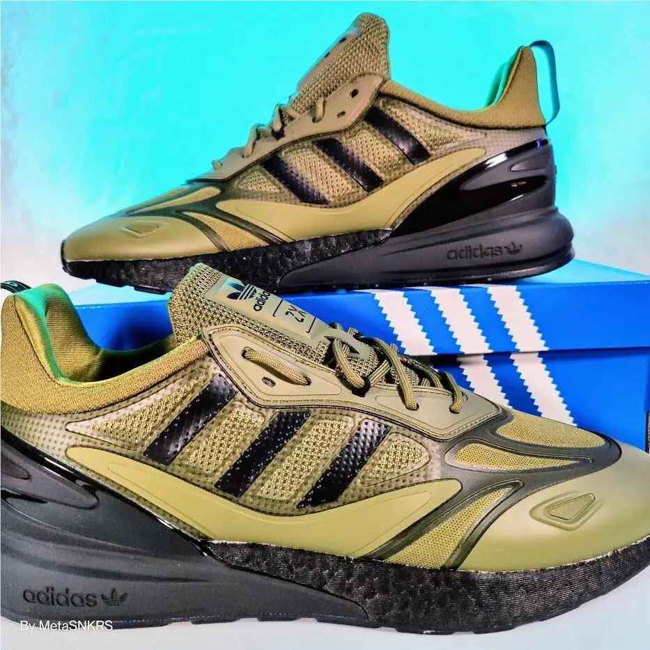 Adidas shoes - adidas ZX 2K - GW0518 - Focus Olive / Core Black / Orange Rush 10
