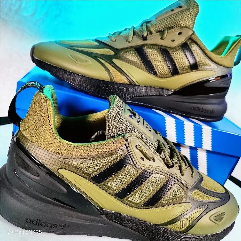 Adidas shoes - adidas ZX 2K - GW0518 - Focus Olive / Core Black / Orange Rush 7