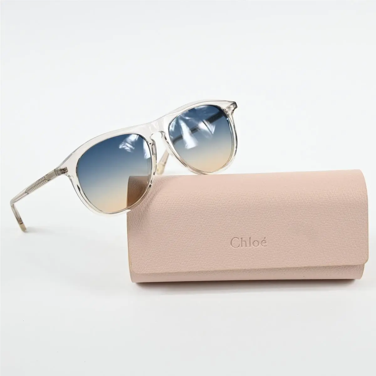 Chloe CH0009S 004 Womens Sunglasses Clear Light Pink 56mm