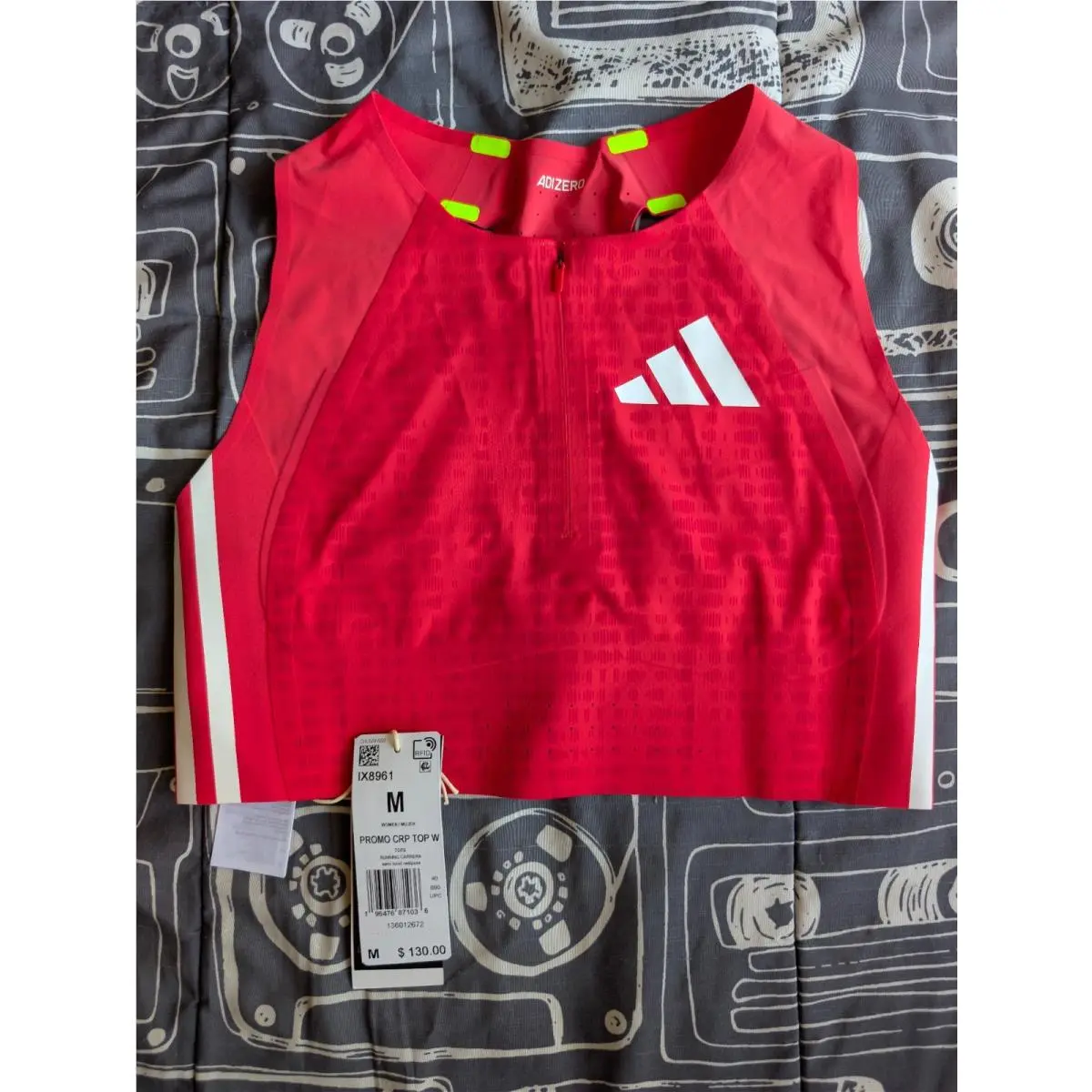 Adidas Adizero Promo Crop Top Pro Elite Track Field Olympic Red IX8961 Size M