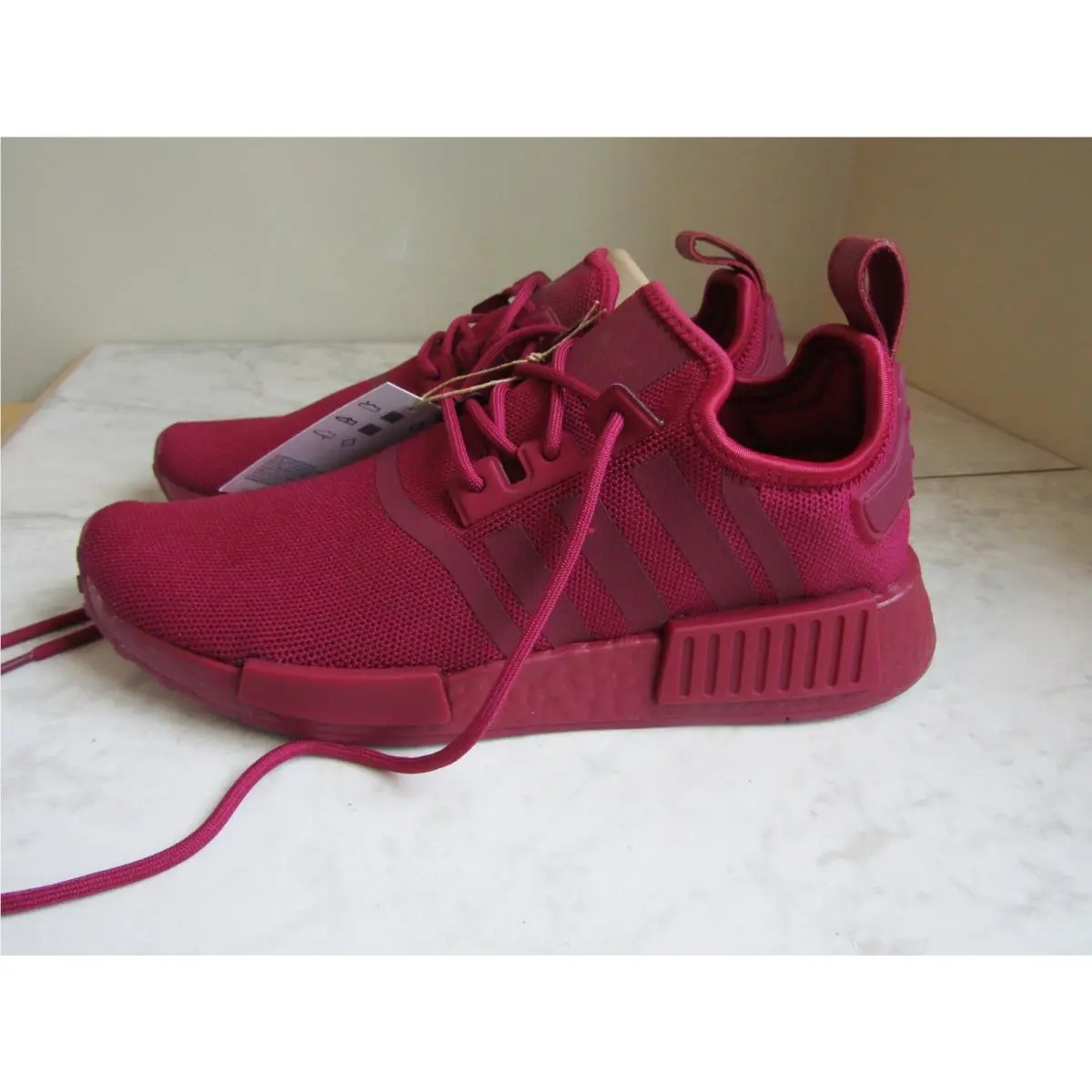 Adidas NMD_R1 Maroon Running Shoe Mesh Lace Up Women`s SZ 9 EU 41 UK 7.5