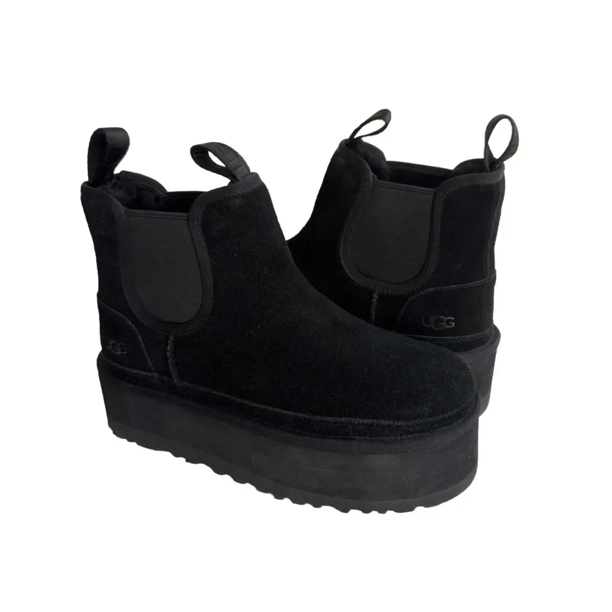 Ugg Women Neumel Chelsea Platform Black Ankle Shoe US 8 / EU 39 / UK 6