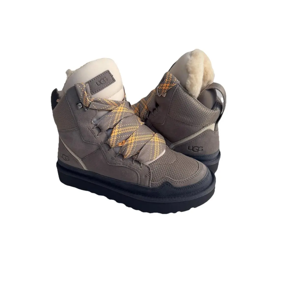 Ugg Highmel Cobble Grey Suede and Canvas Ankle Sneaker Boots US 8 / EU 39 / UK 6