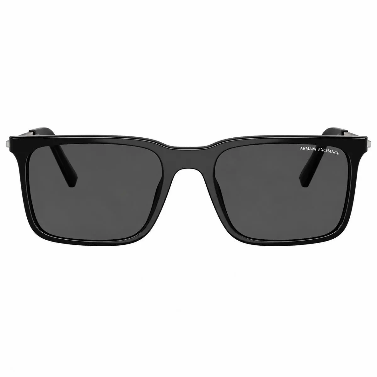 AX 4175S 815887 Shiny Black Plastic Metal Sunglasses Grey Lens by Armani Exchange