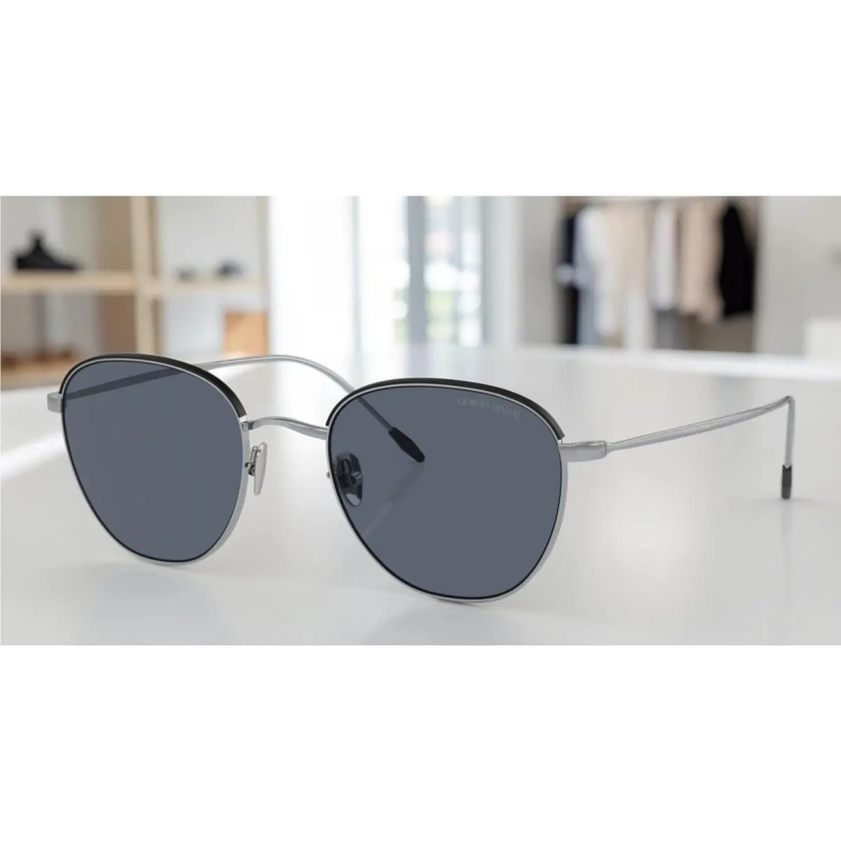 AR6048 301587 Silver Matte Black Grey 51 mm Men`s Sunglasses by Giorgio Armani
