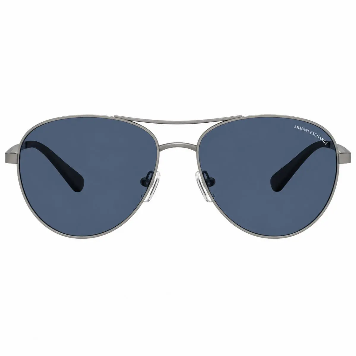 AX 2061S 600380 Matte Gunmetal Metal Pilot Sunglasses Blue Lens by Armani Exchange
