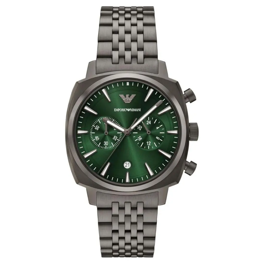 Emporio Armani Carlo Men`s Chronograph Green Dial Quartz Watch AR11689