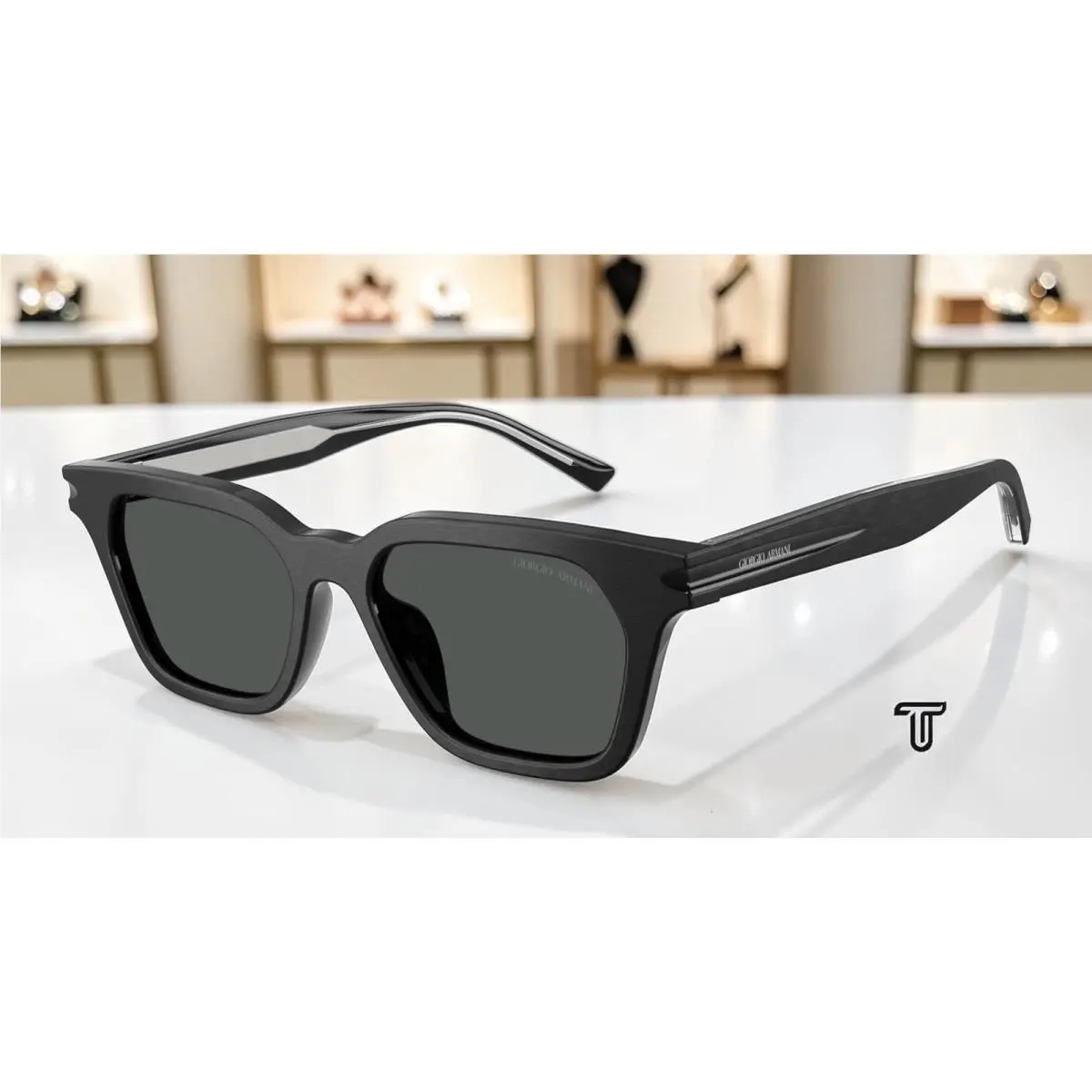 AR8251U 500987 Brushed Black Dark Grey 52 mm Unisex Sunglasses by Giorgio Armani