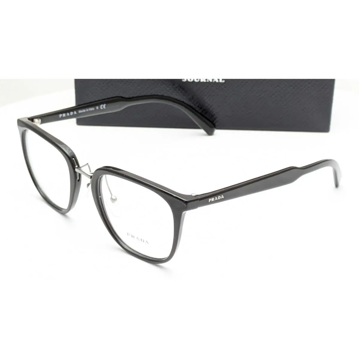 Prada Vpr 10T 1AB-1O1 Rectangle Gloss Black Unisex Eyeglasses 51mm