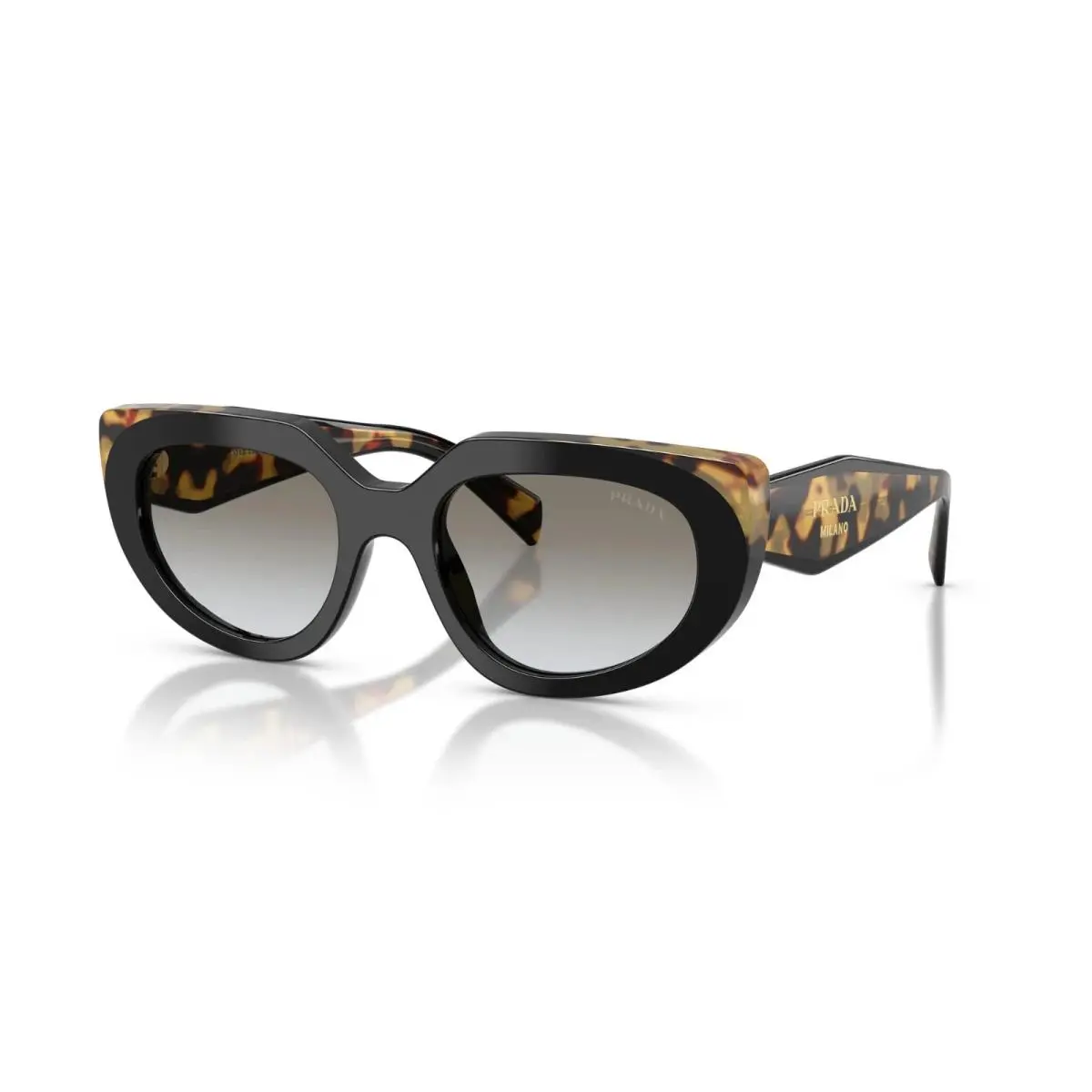 Prada PR D02S Black and Tortoise/grey Gradient 0CD80L Sunglasses