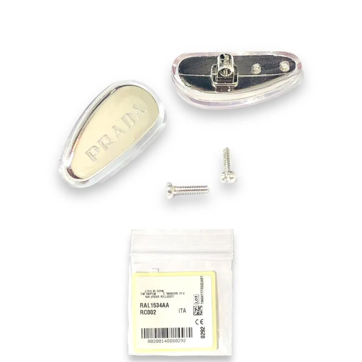 Prada Nose Pads W/ Screws For Sunglasses Eyeglasses Silver 15mm