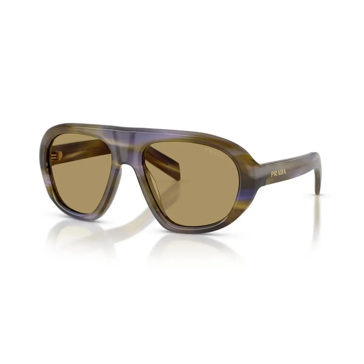 Prada PR C05S Striped Laguna/green Olive 23G70G Sunglasses