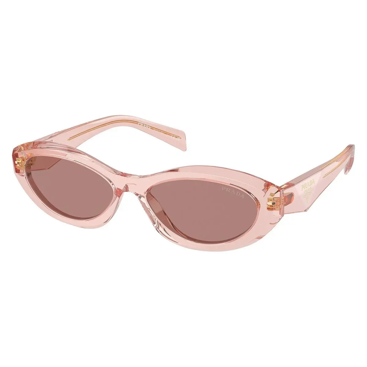 Woman Irregular Sunglasses PR 26ZS 19Q10D Transparent Peach/brown 55mm by Prada