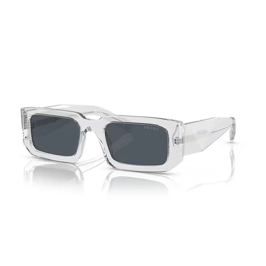 Prada Sunglasses PR06YS 12R09T 53mm Transparent Grey Frame / Dark Grey Lens