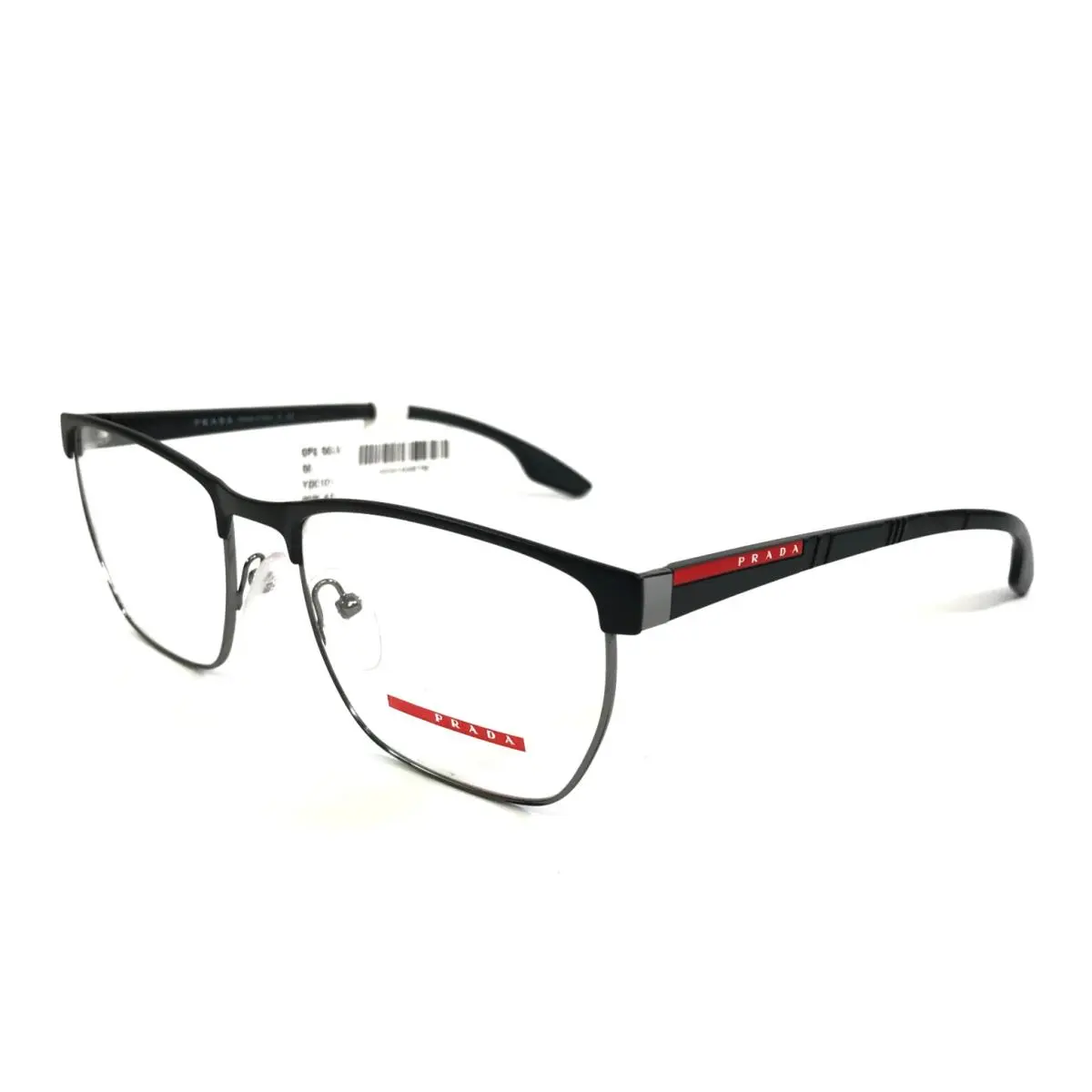 Prada Eyeglasses Frames VPS50L YDC-1O1 Black/gunmetal Square Full Rim 55-19-145