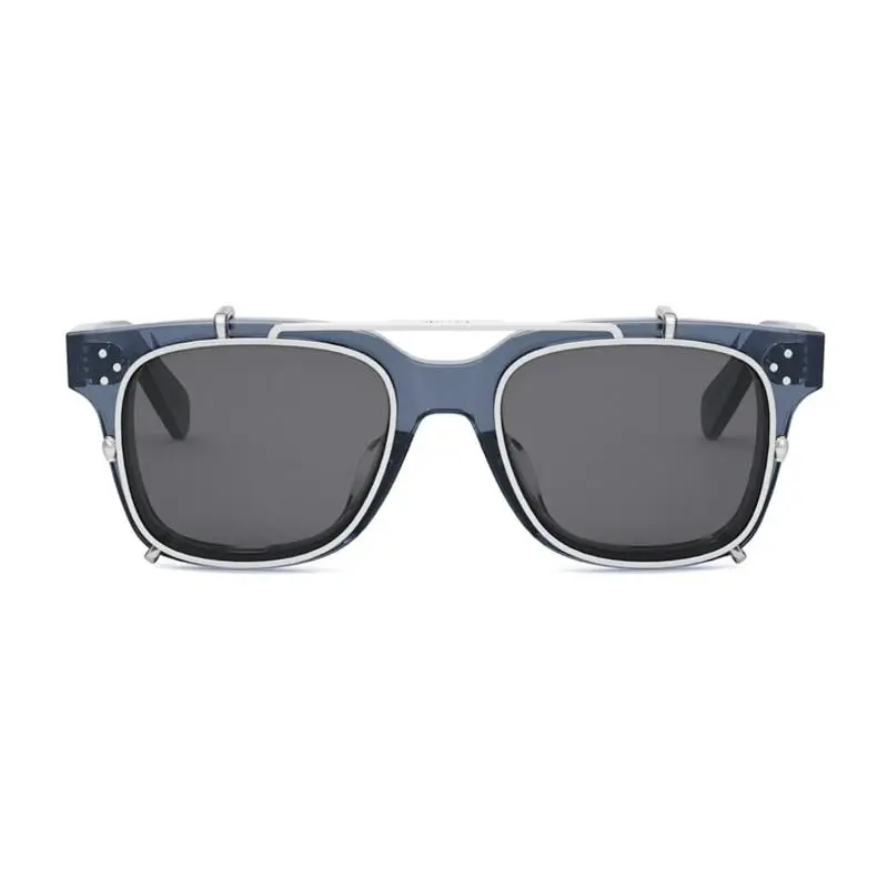 CL40268U-CL 90A Unisex Eyeglasses Blue Acetate Smoke Clip-on Lenses by Celine