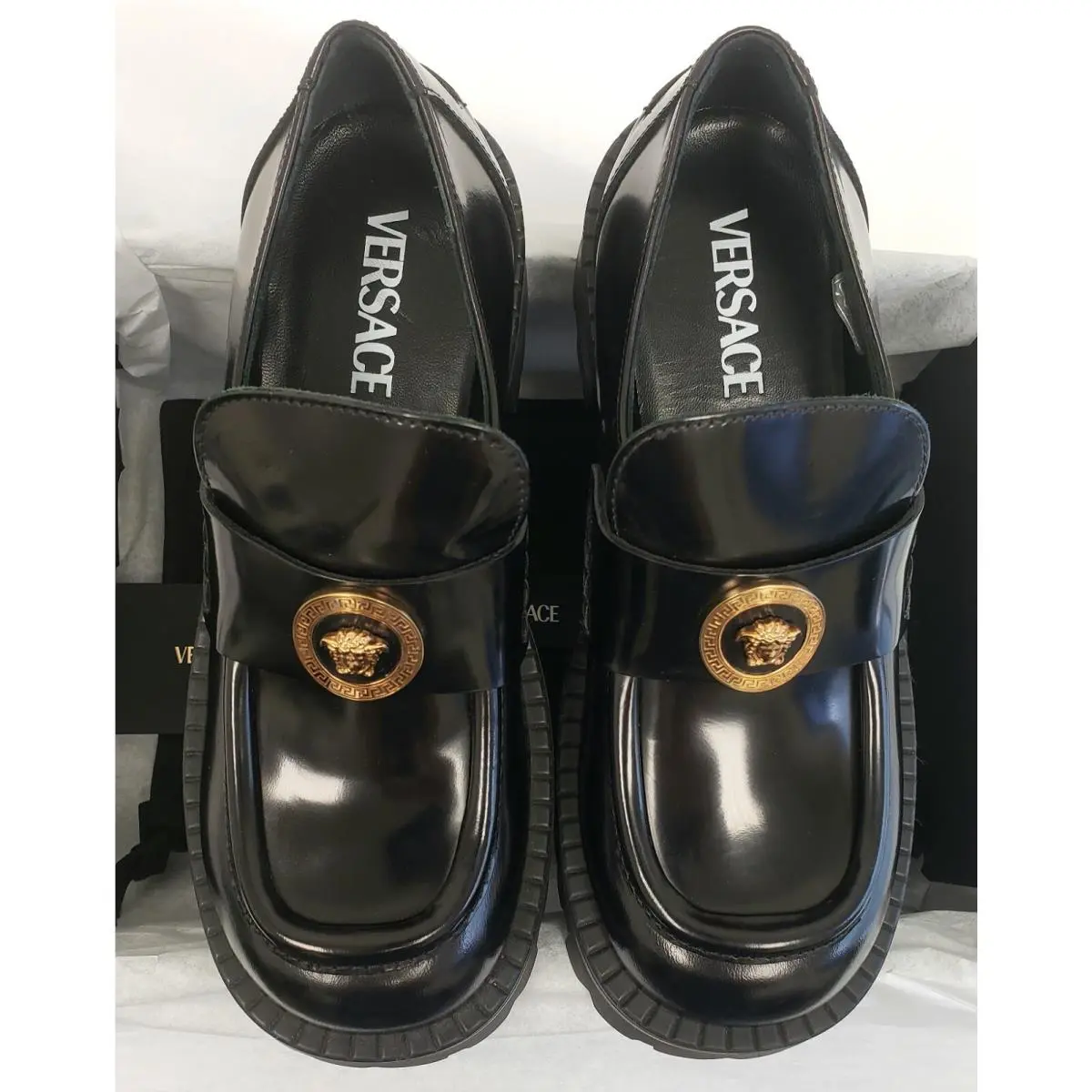 Versace shoes - Versace Alia Platform Loafers 35mm - Black 2