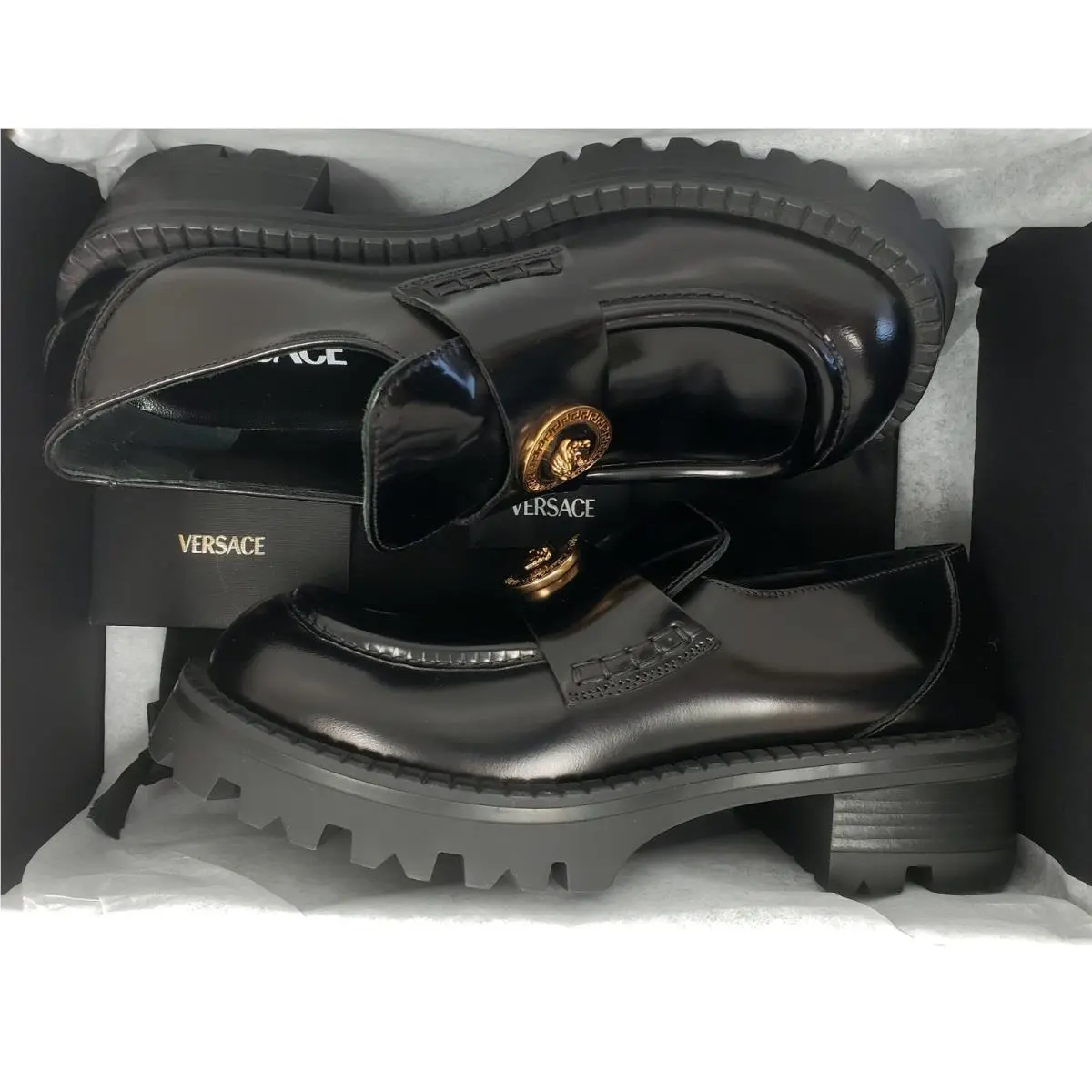 Versace shoes - Versace Alia Platform Loafers 35mm - Black 1