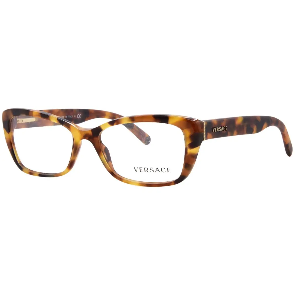 Versace VE3201 5119 Eyeglasses Women`s Tortoise Full Rim Rectangle Shape 52mm