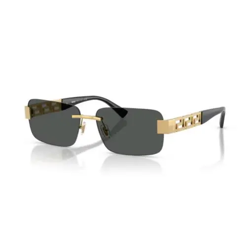 0VE2298 100287 Gold/dark Grey Rimless 58mm Men`s Sunglasses by Versace