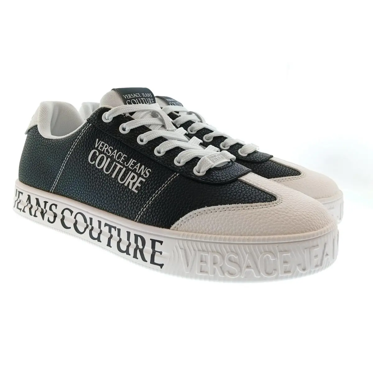 Versace Jeans Couture Mens Black / White Logo Platform Sneakers-10