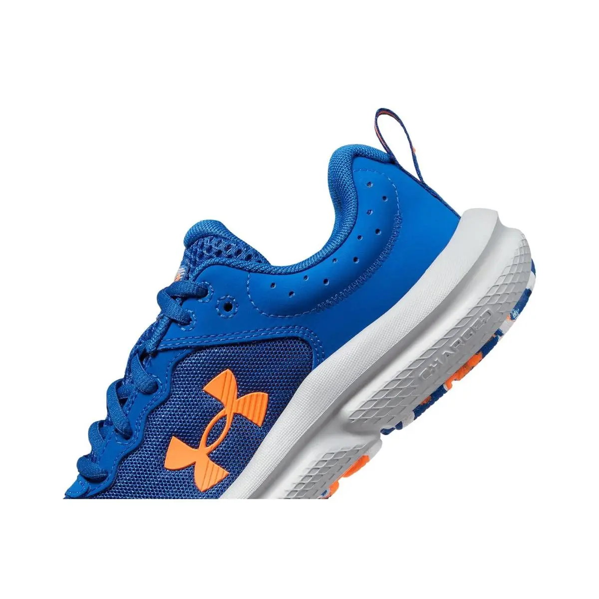 Under Armour shoes - Tech Blue/Mod Gray/Orange Blast 9