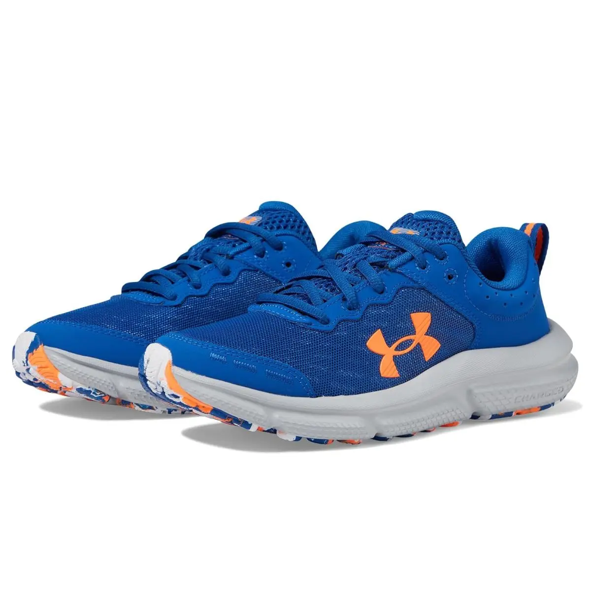 Under Armour shoes - Tech Blue/Mod Gray/Orange Blast 5