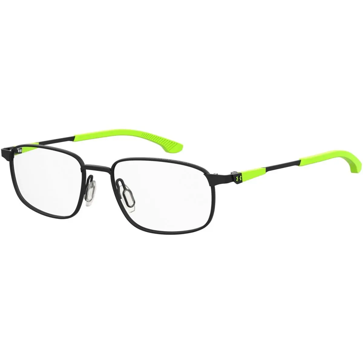Kids Rectangle Stainless Steel Eyeglass Frame w/ Ti-ni Metal UA9001 Matte Black/Clear (0003-00) by Under Armour