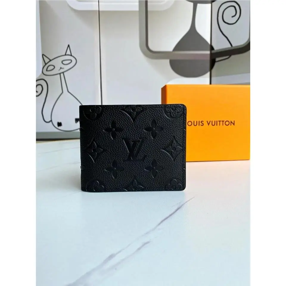 Louis Vuitton Multiple Wallet M62901 Men’s Black Monogram Shadow Leather Box