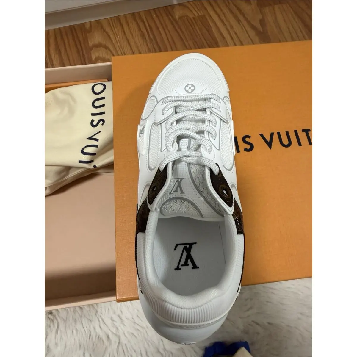 Louis Vuitton shoes - Louis Vuitton LV Olympia Sneaker - 1AH0EV - White, Brown, Gray 0